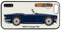 Triumph TR6 1969-76 Blue (disc wheels) Phone Cover Horizontal